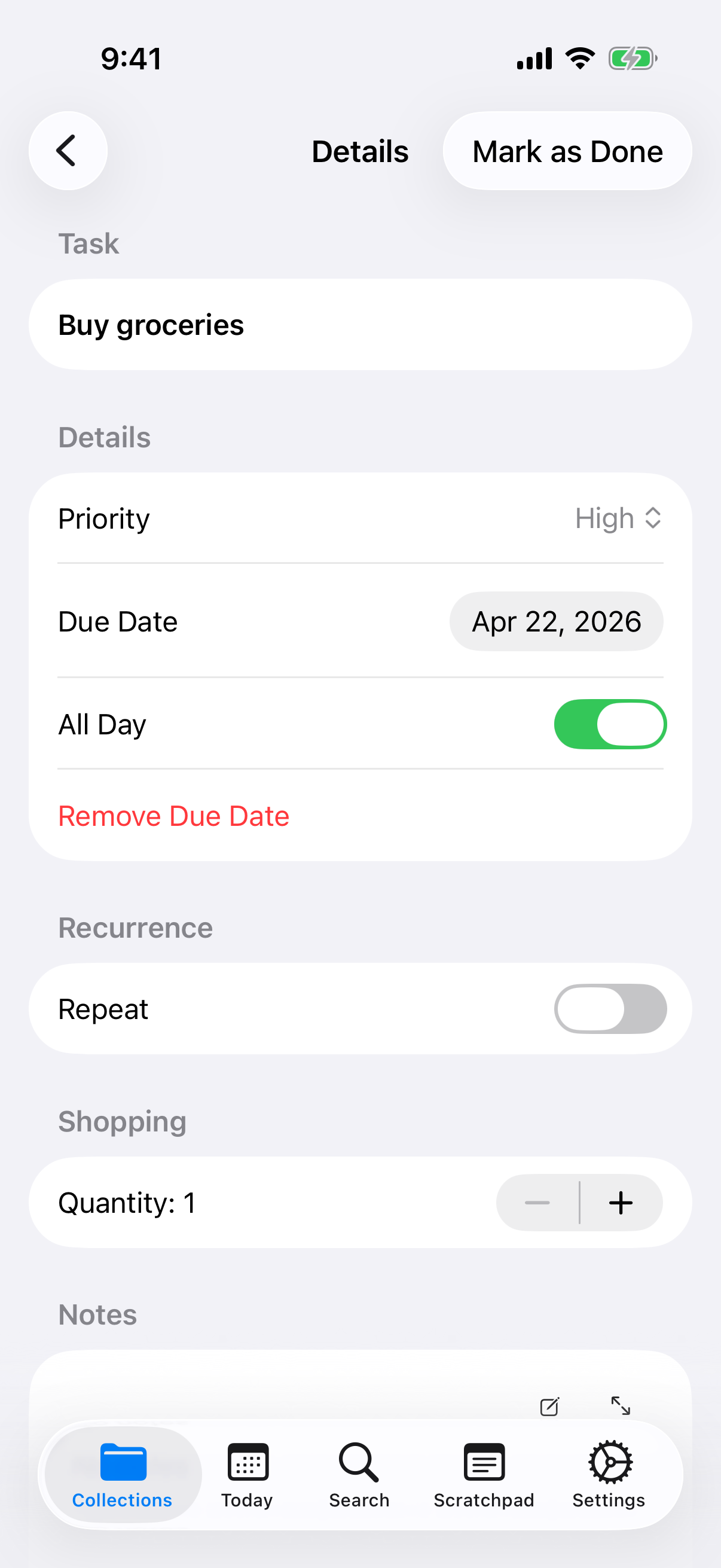 View Details Task TaskScratch — Task Manager for iPhone, iPad & Mac